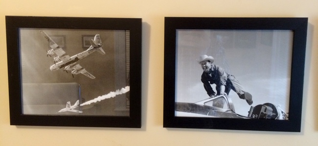 Framed photos of X-2 drop, and Joe Walker with X-1A