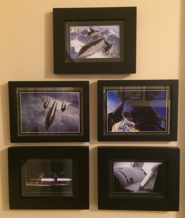 Framed pictures of SR-71 Blackbirds